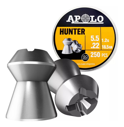 Balines Apolo Hunter Punta Hueca X 250 5.5 Mm 18,5 Gr Pcp