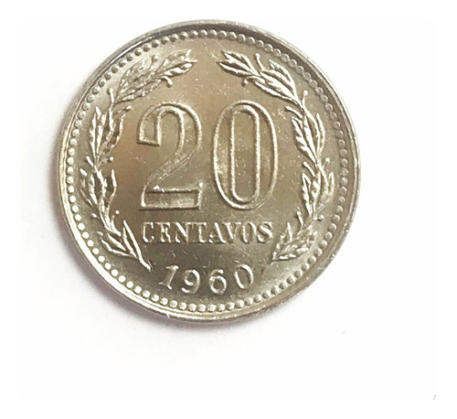 Monedas Argentinas: 20 Centavos 1960 Sin Punto Sc-