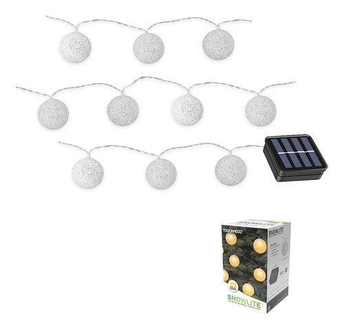 Touch Of Eco Tira Luz Led Solar Bola Nieve 20 Pie 10 Para 1