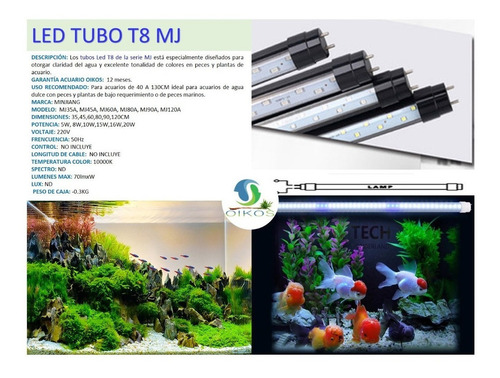 Imagen 2 de 5 de Tubo Led Para Acuario T8 Mj90a 16w 90cm