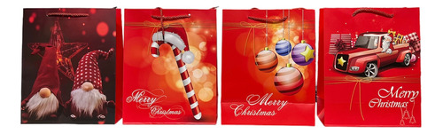 Bolsas De Navidad Pack De 4 Unidades Medianas 32x26cm 