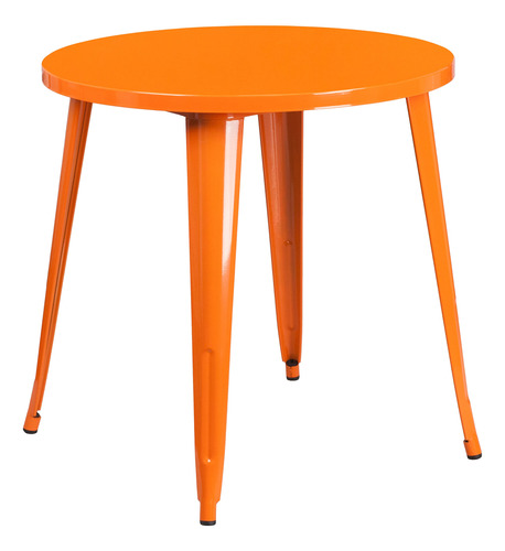 Flash Furniture Jeffrey Mesa Redonda De Metal Naranja Para I