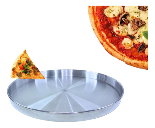 Forma De Pizza 30 Cm Com Borda Alta Reforçada Premium