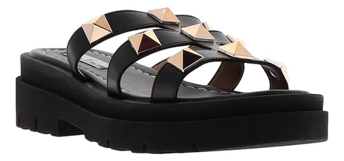 Sandalia Gillio Con Estoperoles Mod. 16502 Color Negro