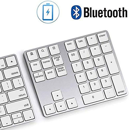 Lekvey - Teclado Numérico Inalámbrico Recargable De Aluminio