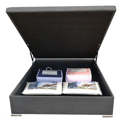 Box Baúl 1 Plaza - Noe Color Gris Oscuro