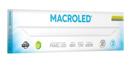 Panel Led Rectangular 48w Marco Blanco 120x30cm Macroled
