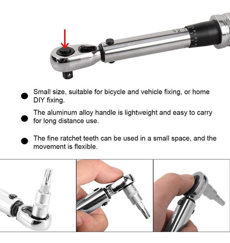 Juego De Llaves Dinamométricas Mini Bicicleta 1/4 Dr 1-25nm