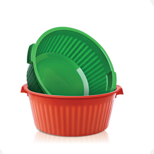 Kit 4 Balde Bacia Multiuso De Plástico Canelada 12 Litros