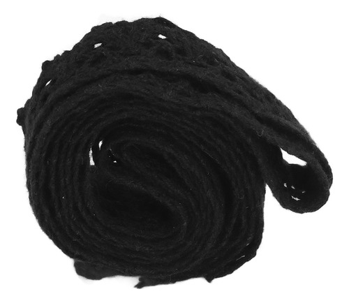 Fita De Tecido De Renda, Fio De Algodão, 20 Jardas, Preto, D