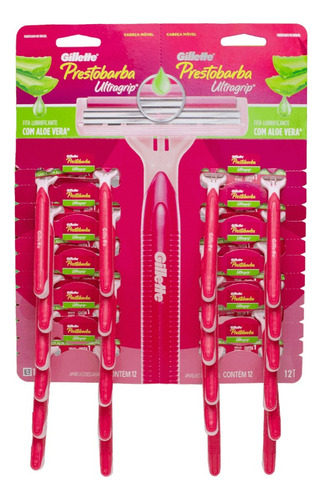 Gillette Prestobarba Ultragrip Móvel- Rosa Feminino 24 Unid