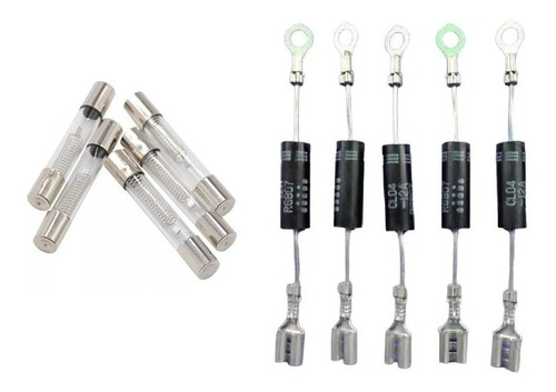 5 Diodos + 5 Fusibles Para Horno De Microondas Hvm12 Cl04-12