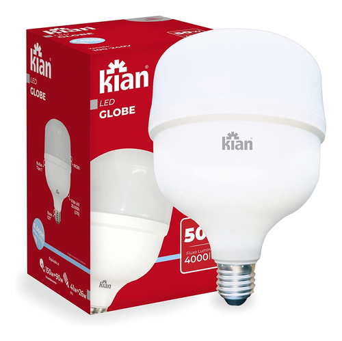 Lampada Led Super Forte 50w Rosca E27 Branca Bivolt Kian 