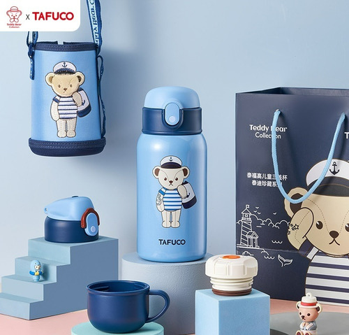 Termo Botella De Agua Tafuco 3 En 1 Niños Acero Inoxidable..