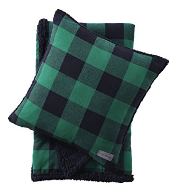 Manta Reversible Franela/sherpa Con Funda De Almohada
