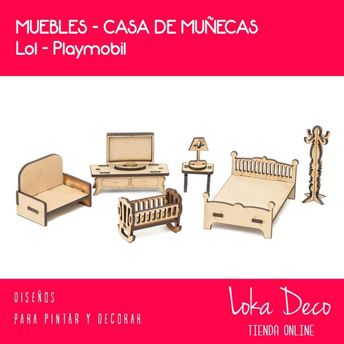 Muebles Dormitorio Muñecas Lol Playmovil Fibro Facil Oferta!