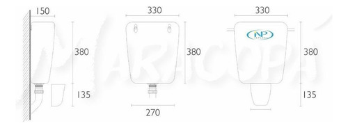 Cisterna De Pared Descarga Controlada 12 Litros Inplast
