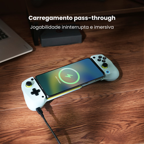 Controle Gamepad Gamesir X5 Lite Usb-c Android iPhone 15/16 Mobile Hall Effect Turbo Leve Verde