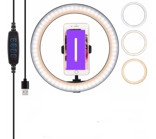 Kit Aro De Luz Para Celular + Trípode Firme Y Regulable