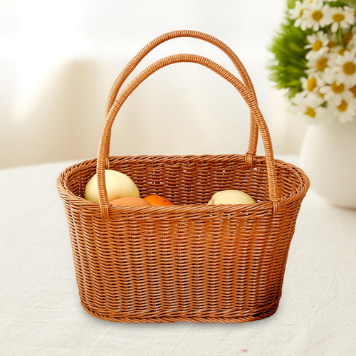 Cesta De Tecida À Mão, Prática, 30x15x17 Cm