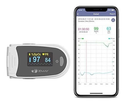 Imagen 8 de 9 de Oxìmetro Emay Sleep Oxygen Monitor Con Aplicación Para Iph