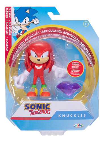 Sonic The Hedgehog Figura De Acción Knuckles De 4 Pulgadas C