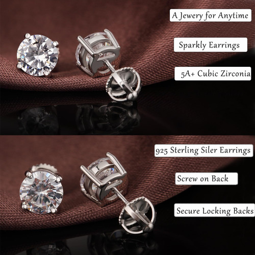 Elegantes Pendientes Stud Para Hombres Con Diamantes De 4 Mm