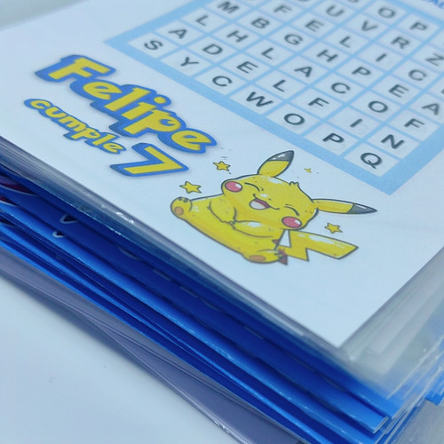 30 Blocks Sopas De Letras Souvenir Cumple Pokemon Pikachu