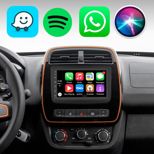 Kit Multimídia Android 2gb Carplay Kwid 17 18 19 20 21 22