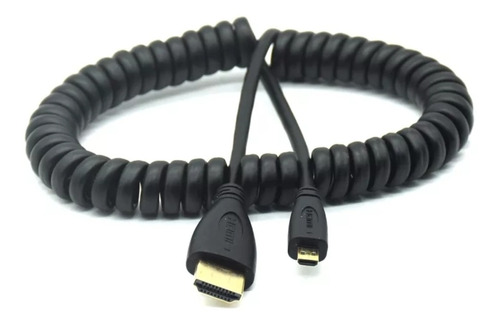 Cabo Hdmi Para Micro Hdmi Espiral Enrolado 50cm/1m