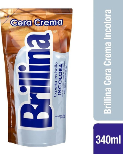 Cera Crema Piso Madera Brillina Sachet Incolora 340cc