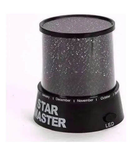 Velador Lampara Proyector Estrellas Star Master Usb O Pilas Negro