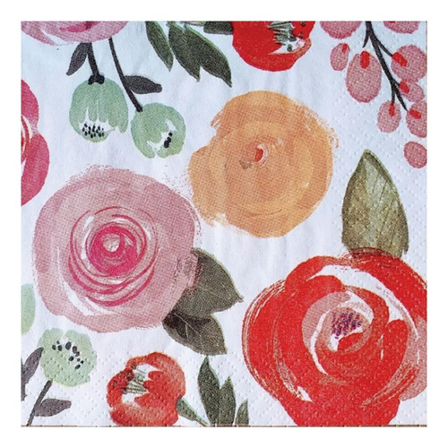 Imagen 4 de 8 de Servilletas Decoupage Set Rosas Acuareladas Laura Craft