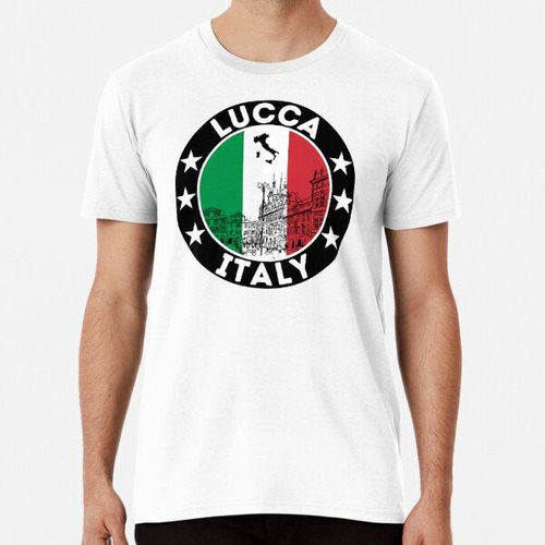 Remera Horizonte De La Ciudad De Lucca, Bandera Italiana ALG