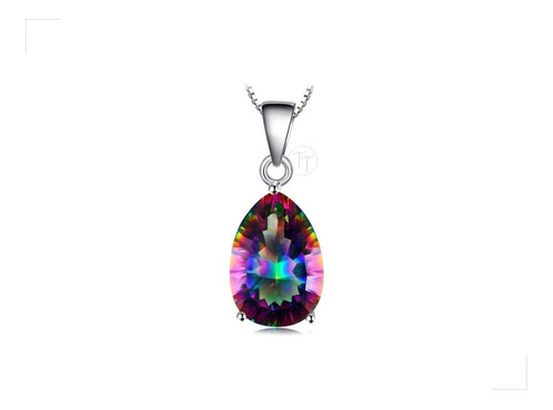 Collar Topacio Arcoiris Natural 5.06 Ct Plata Esterlina 925