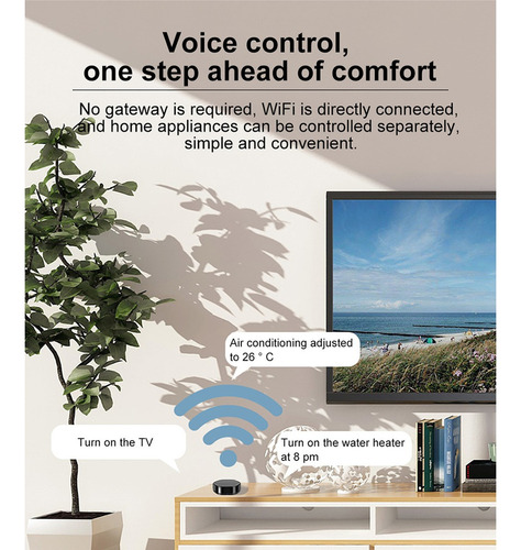 Smart Remote Wifi Ir Rf Domótica Control De Voz Aire