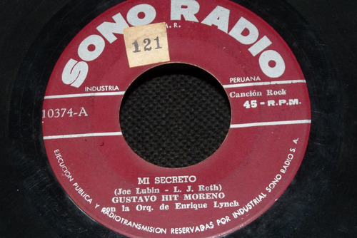 Jch- Gustavo Hit Moreno Mi Secreto Nueva Ola Peru 45 Rpm