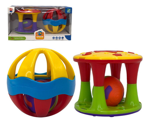 Conjunto Torre E Bola Chocalho Brinquedo Infantil
