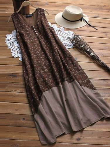 Vestido Largo Café Talla M