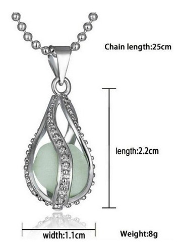 Collar Luna Lágrima Luminoso Glow Mujer Game Of Thrones