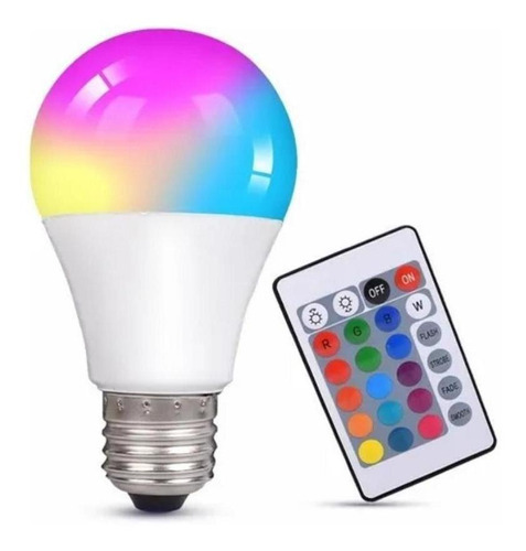 Lámpara LED Rgb, E27 con colores cambiantes y control remoto