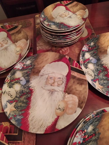 Platos Navideños Ceramica Grandes Y Medianos, Muy Hermosos (Usado)