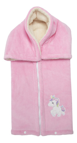 Chiquisack Bordado Cobertor Porta Bebe Borreguita Unicornio Color Rosa