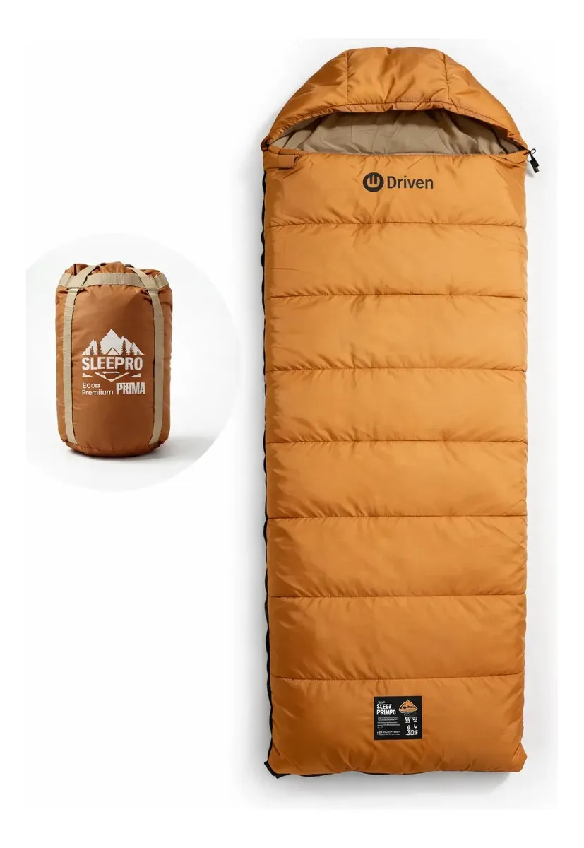 Bolsa Dormir Prima Abrigo Medio 0 A 15° Grados 1,3kg Naranja Oscuro