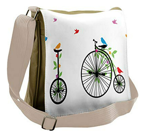 Bolso De Mensajero - Ambesonne Bicycle Bag, Flying Birds Flo