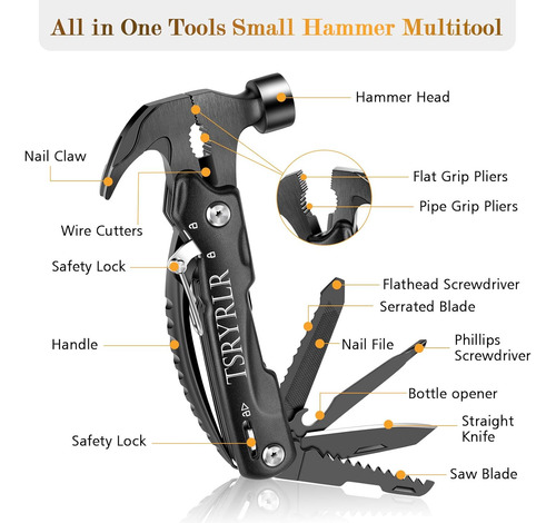 Mini Martillo Multiherramienta Con Cuchillo Para Acampar
