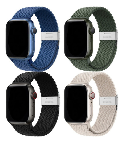 4 Correas De Hebillas Para Apple Watch Serie Ultra 8 7 Se 44