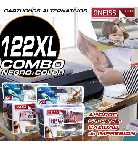 Combo Cartucho 122xl Alternativo Negro + Color Dj 2050 3050