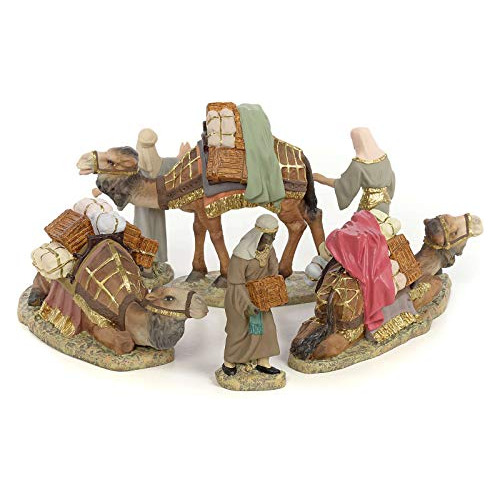 Figuras De Pesebre, Reyes Magos En Camello, 12cm