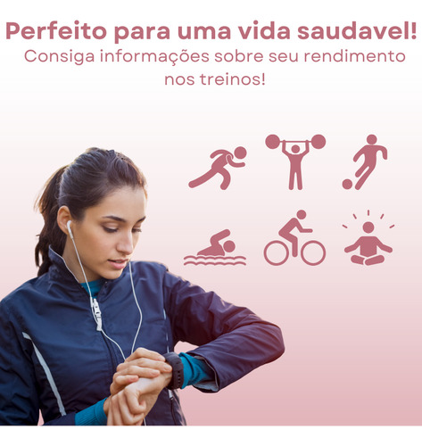 Smartwatch I8 Pro Max Chamadas Esportes Ecg Bluetooth Caixa Rosa